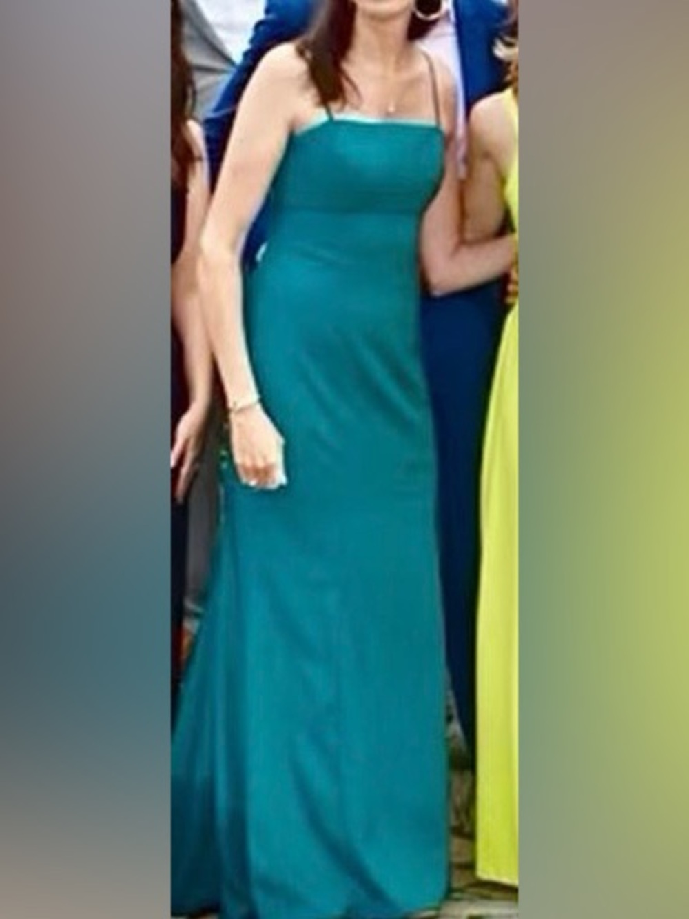 Amsale Teal Evening Gown